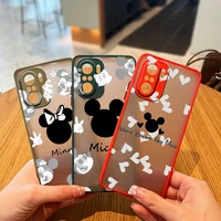 mickey minnie art disney case phone for redmi k40 k30 k20 10 10c 9t 9c 9a 9 8a 8 go 7 6 pro frosted translucent matte cover