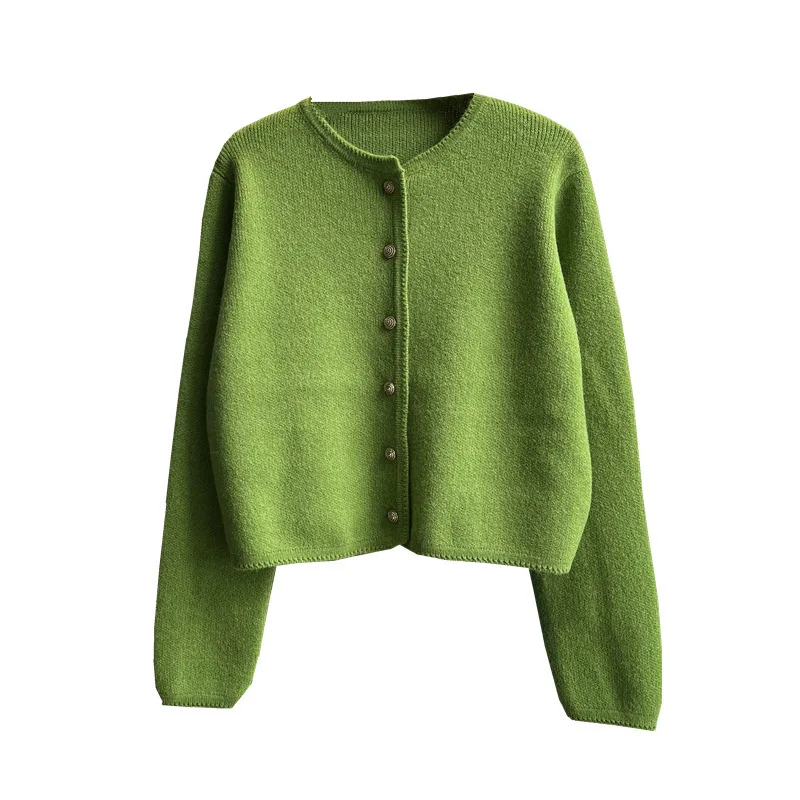 Кардиган женский с круглым вырезом на пуговицах