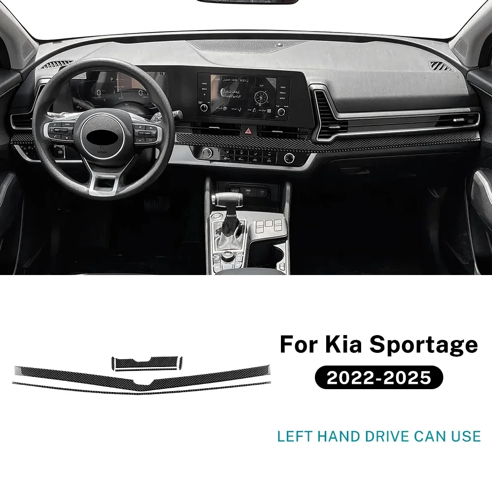 

Для Kia Sportage NQ5 2022 2023 2024 2025 Настоящая мягкая наклейка из углеродного волокна LHD RHD Автомобильная приборная панель, аксессуары для интерьера