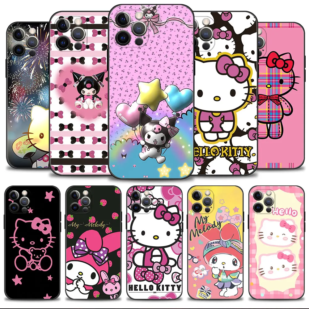 

Hello Kitty Kuromi Rainbow Balloon Star Case For Apple iPhone 14 13 12 11 Pro Max 13 12 Mini XS Max XR X 7 8 6 6S Plus Shell
