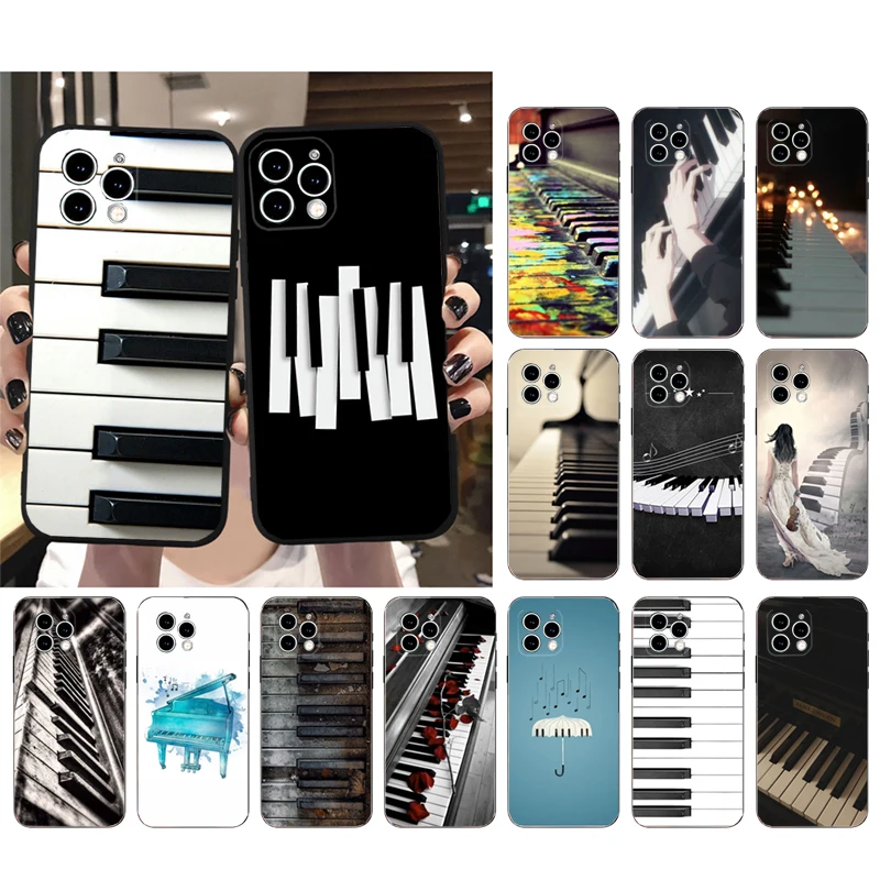 

Phone Case For iphone 14 Pro Max 13 12 11 Pro Max XS XR X 12mini 7 8 Plus SE Music piano keyboard Case Funda