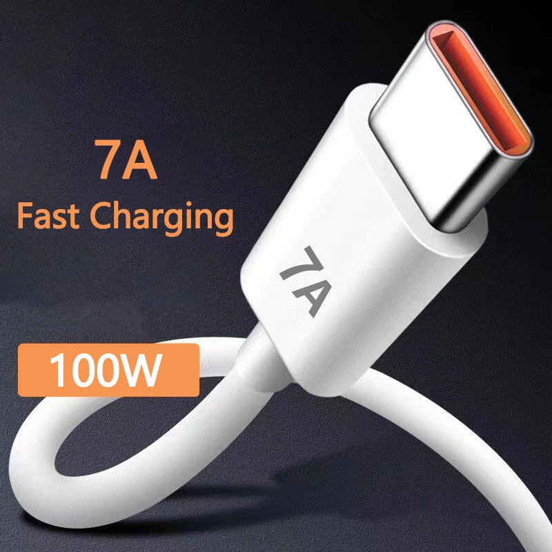 

7A USB C Super-Fast Charge Cable 100W Type C Universal Quick Charging Data Charge Cable Wires For Samsung S22 Xiaomi Mi 12 Pro