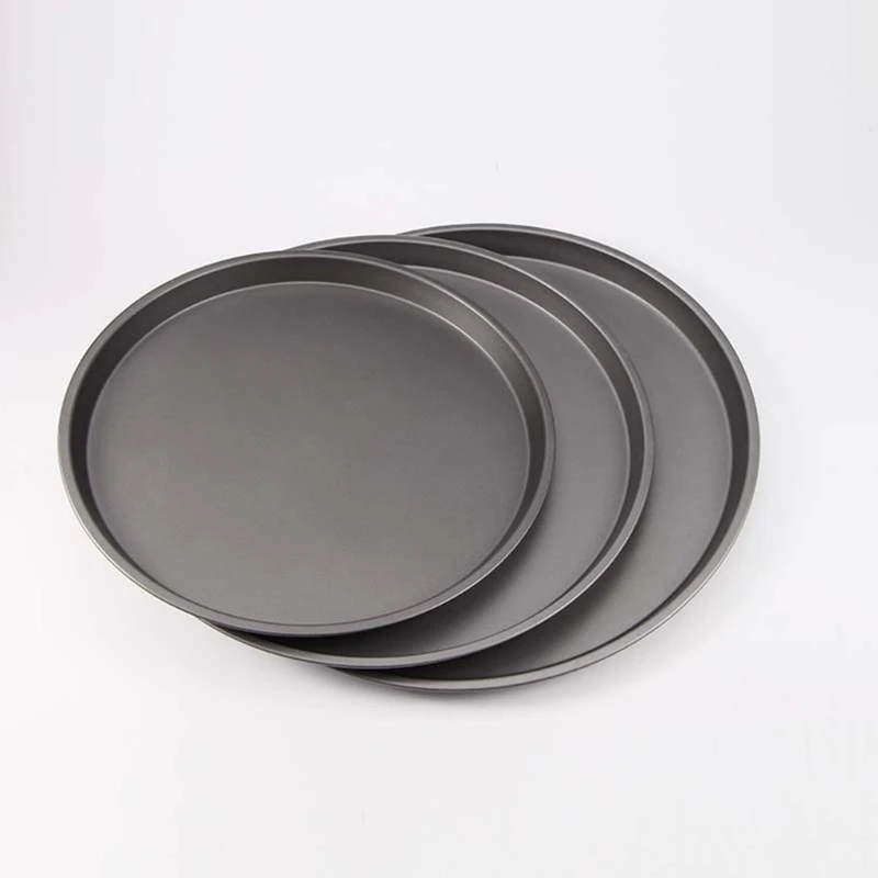 

9/10/11/12-Inch Non-Stick Pizza Pan Carbon Steel Pizza Oven Tray Shallow Round Pizza Plate Pan Roasting Tin Baking Tools