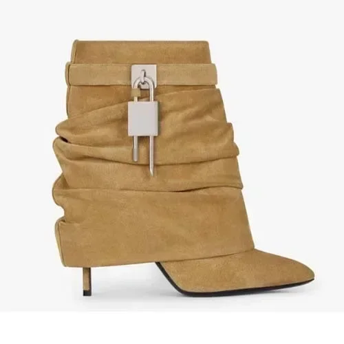 Весенне-осенние новые женские сапоги выше колена на высоком каблуке с острым