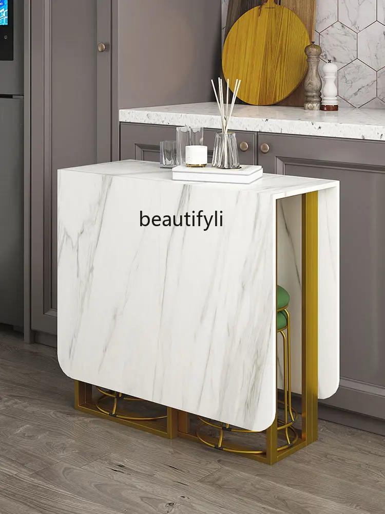 

lt Folding Dining Table Small Apartment Modern Minimalist Nordic Home Dining Table Retractable Stone Plate Folding Dining Table