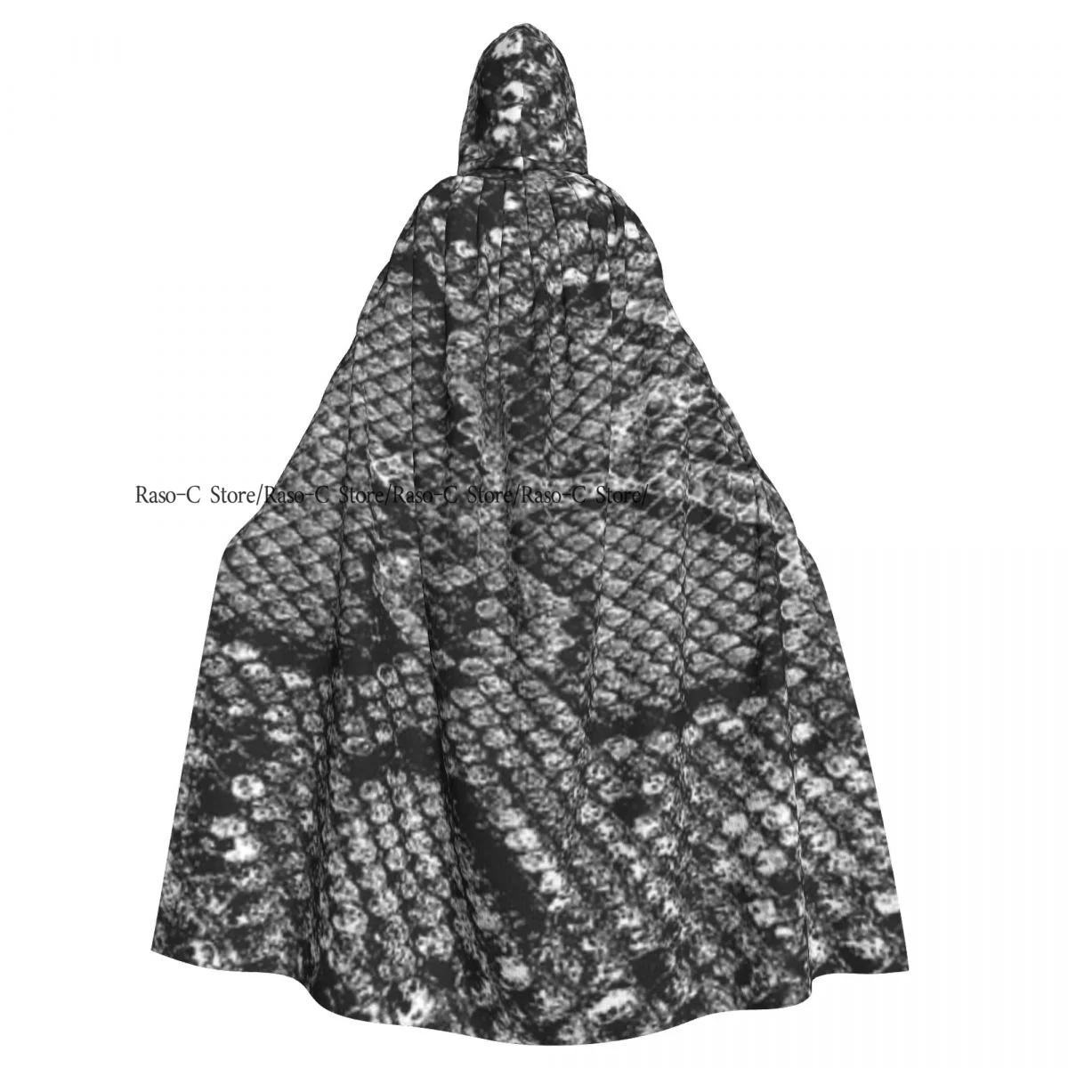 Унисекс взрослый рваный плащ с текстурой змеи и капюшоном длинный костюм ведьмы
