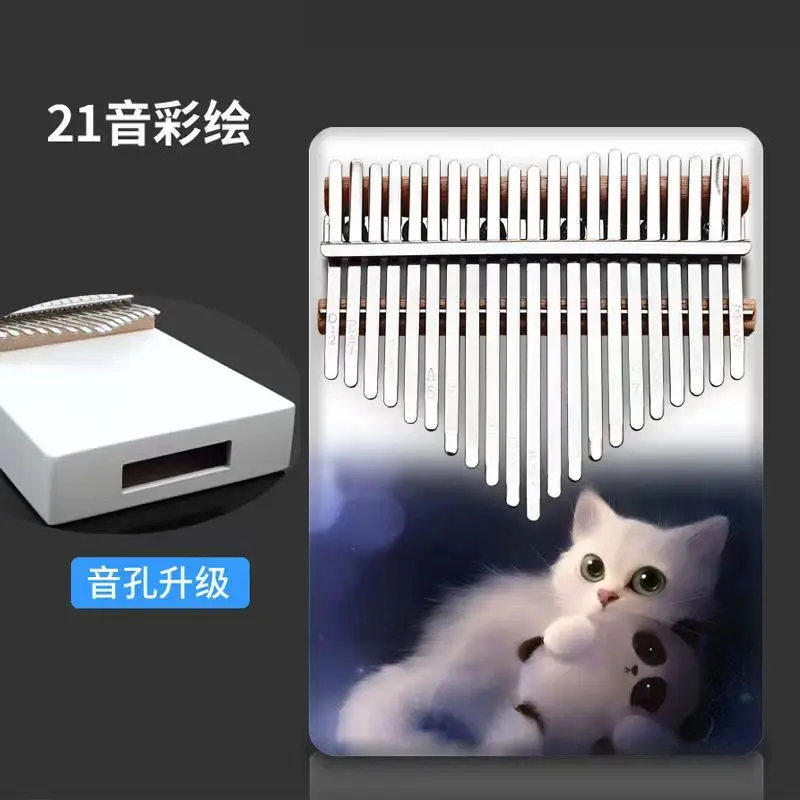 

Деревянное пианино Kalimba, 21 клавиша, Пальчиковое пианино, мини-пианино Kalimba, портативная клавиатура, музыкальный инструмент