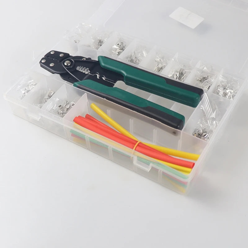 

13 In 1 Cold Pressed Terminal Set Crimp Terminal+Pliers 2:1 Heat Shrinkable Tube Wire Connector Use for Workshop Durable