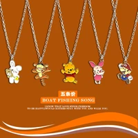 disney winnie the pooh necklace variety of styles cute resin cartoon animation pendants suitable for girls fashion jewelry