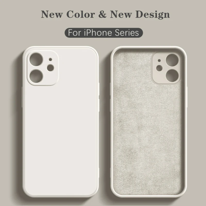 

Shockproof Soft Case Luxury Original Square Liquid Silicone Phone Case For IPhone 13 12 11 Pro Max Mini X XR XS Max 7 8 6s Plus