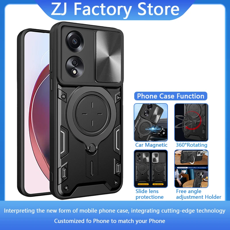 Для OPPO A58 4G чехол автомобильный магнитный держатель для колец телефон Funda A 58 OPPOA58
