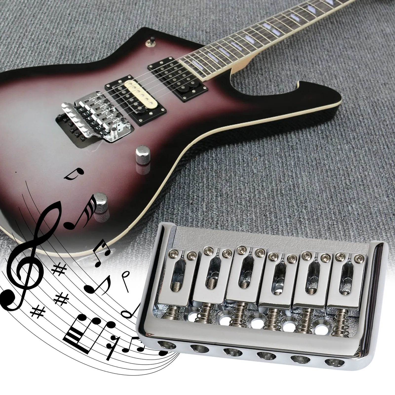 6-струнная 65 мм металлическая фиксированная твердая задняя подставка под мост