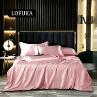 lofuka luxury women 100 silk pink bedding set top grade silk queen king quilt cover flat sheet fitted sheet set pillowcase 4pcs