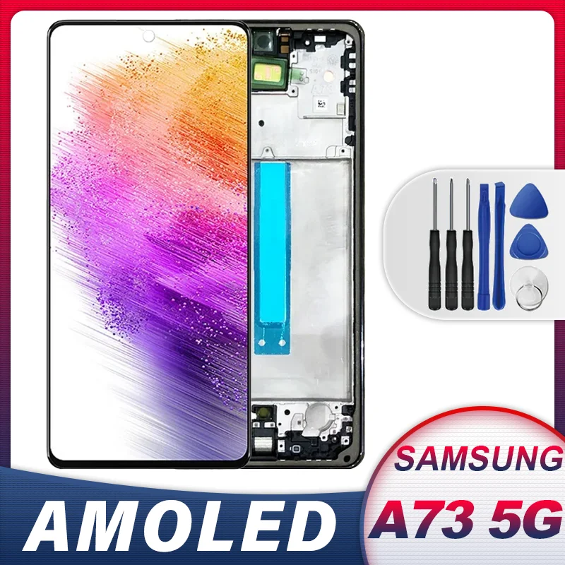 

6.7'' Super AMOLED For Samsung Galaxy A73 5G Lcd Display A736B A736B/DS Touch Screen Replacement Digitizer Assembly