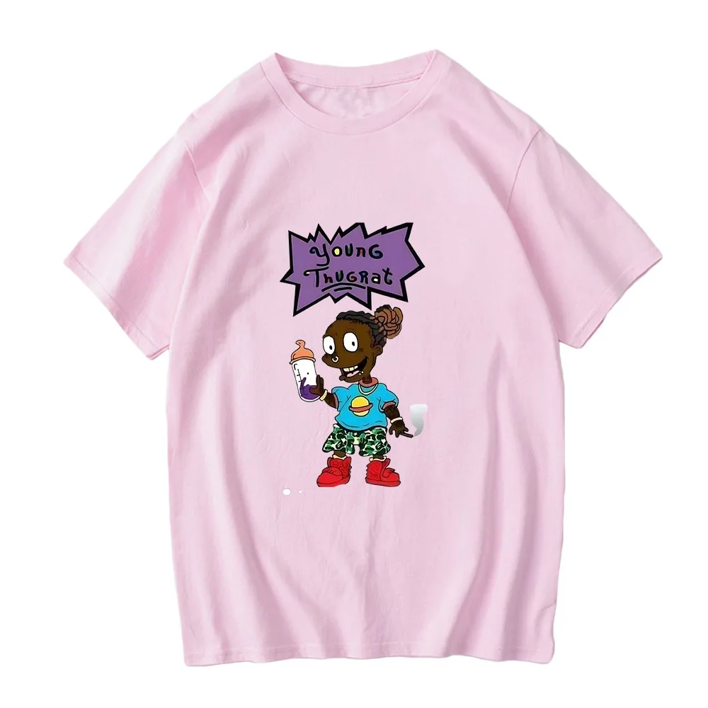 

Young Thugg Summer Men's Cotton T-shirt Japan Male Cool Cartoon Short Sleeve Tops High Quality Tees O-neck Clothing Originality