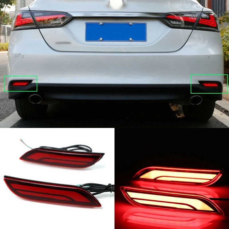 

Car LED Rear Bumper Reflector Fog Brake Light for Toyota Camry 2018