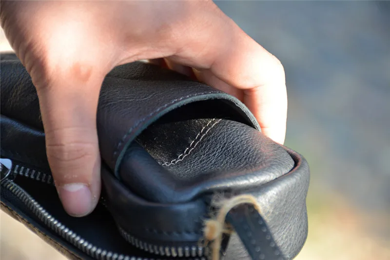 PNDME simple casual high-quality natural real leather men women Clutch bag daily organizer real cowhide handbag mobile phone bag