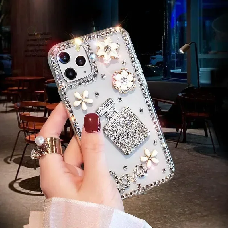 Модный чехол для телефона Capa iphone 15Pro 14Plus 13 Pro 12 Mini 11promax XSMAX XR 7 8PLUS Perfumn Rhinestone Phone Funda
