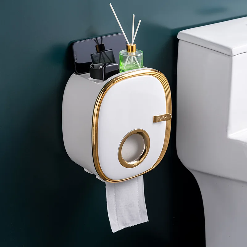 

Light Luxury Nordic Storage Box Punch-free Wall-mounted Tissue Box Home Bathroom Living Room Tissue Storage Rack Pull-out Tissue