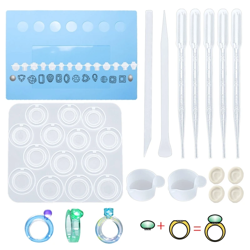 

1 Set Ring Resin Moulds Jewelry Silicone Casting Molds for Jewellery Making