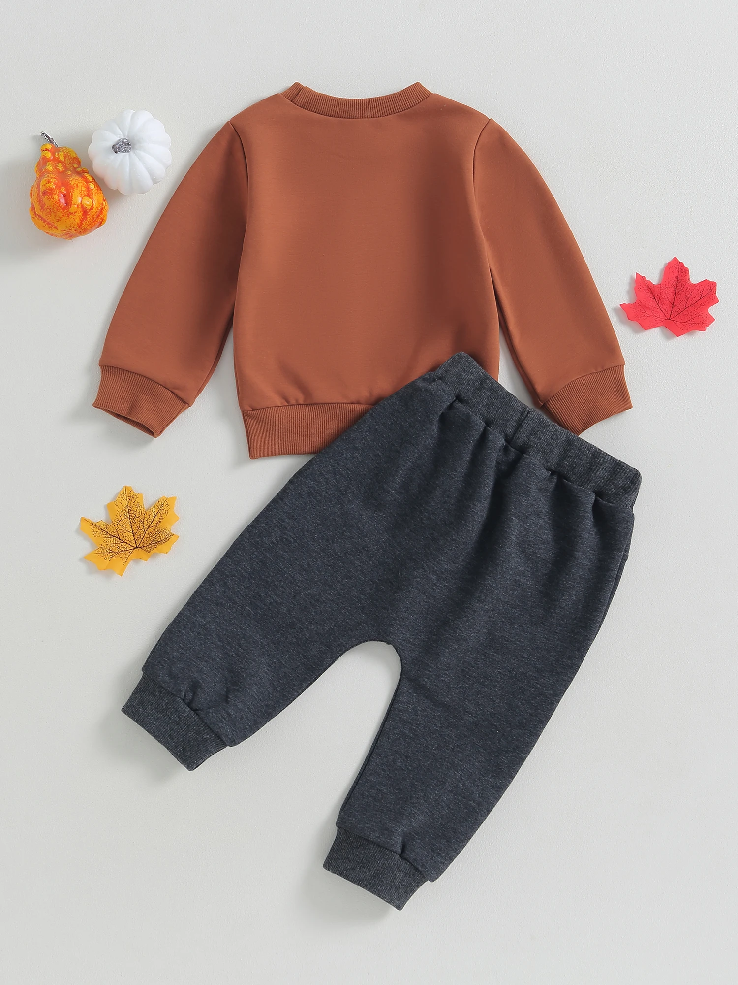 Toddler Baby Boy Halloween Outfit Long Sleeve Boo Club Sweatshirt Top Jogger Pants Set 2Pcs Fall Winter Clothes (Brown 18-24