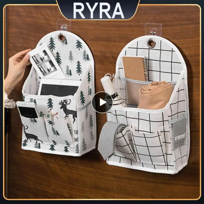 

Office Storage Wall Hanging Storage Bag Cotton And Linen Cloth Art Large-capacity Shape Hand Storage Bag Behind Door Bedroom