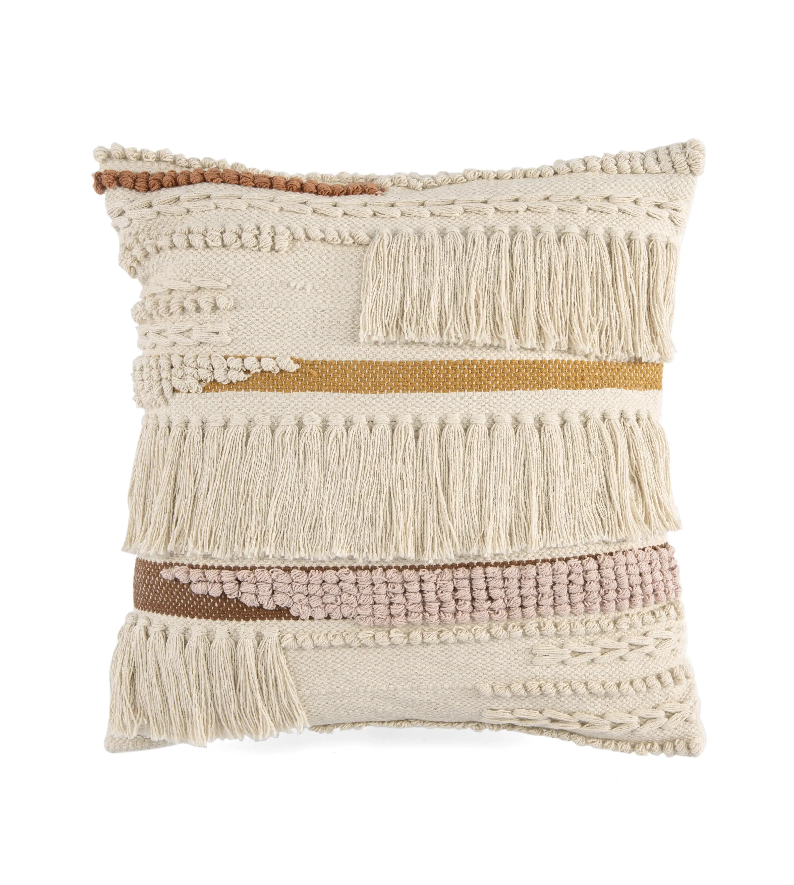 

Haven Textured Square Macrame Decorative Pillow -