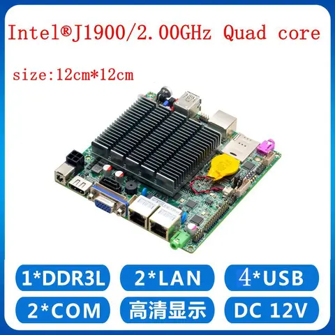 Материнская плата Nano ITX без вентилятора, 12 см, с четырехъядерным процессором celeron j1900, 2,0 ГГц, двойная, 1000 м, lan, VGA, HDMI, материнская плата DC 12 В