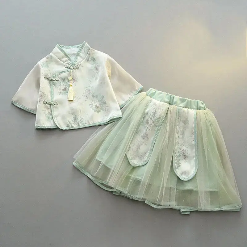 

Hanfu Summer Girls Baby Skirt Set New Princess Skirt Set Ancient Chinese Style Children's Dress Girls Tang Dress