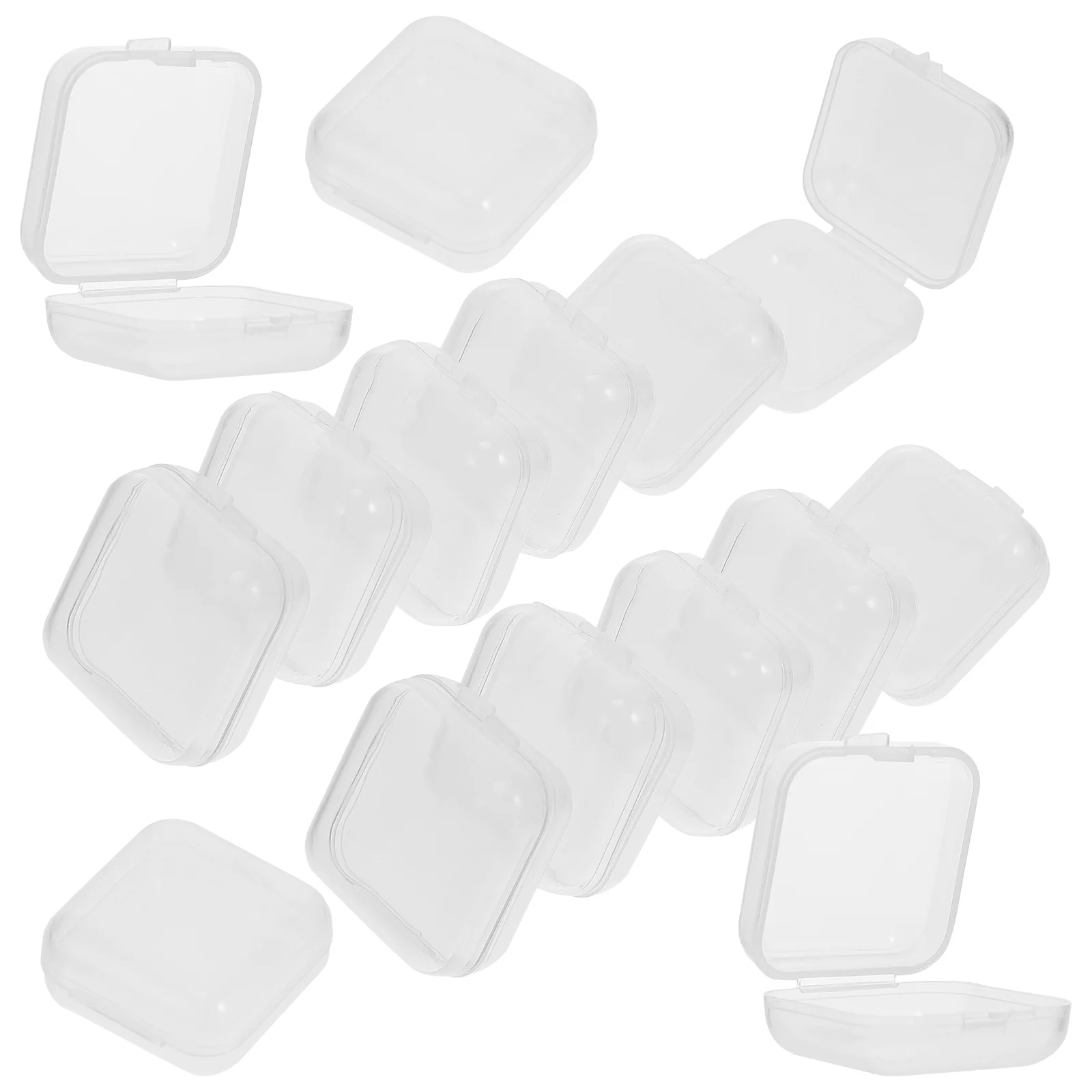 

Box Storage Clear Mini Boxes Smallcase Nail Cases Bead Householdcontainer Rectangularlid Hinged Containers Portable Pocket