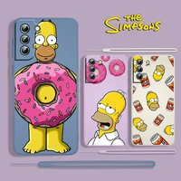 the family simpsons for samsung galaxy s22 s21 s20 s10 5g note 20 10 ultra plus pro fe lite liquid rope phone case cover fundas