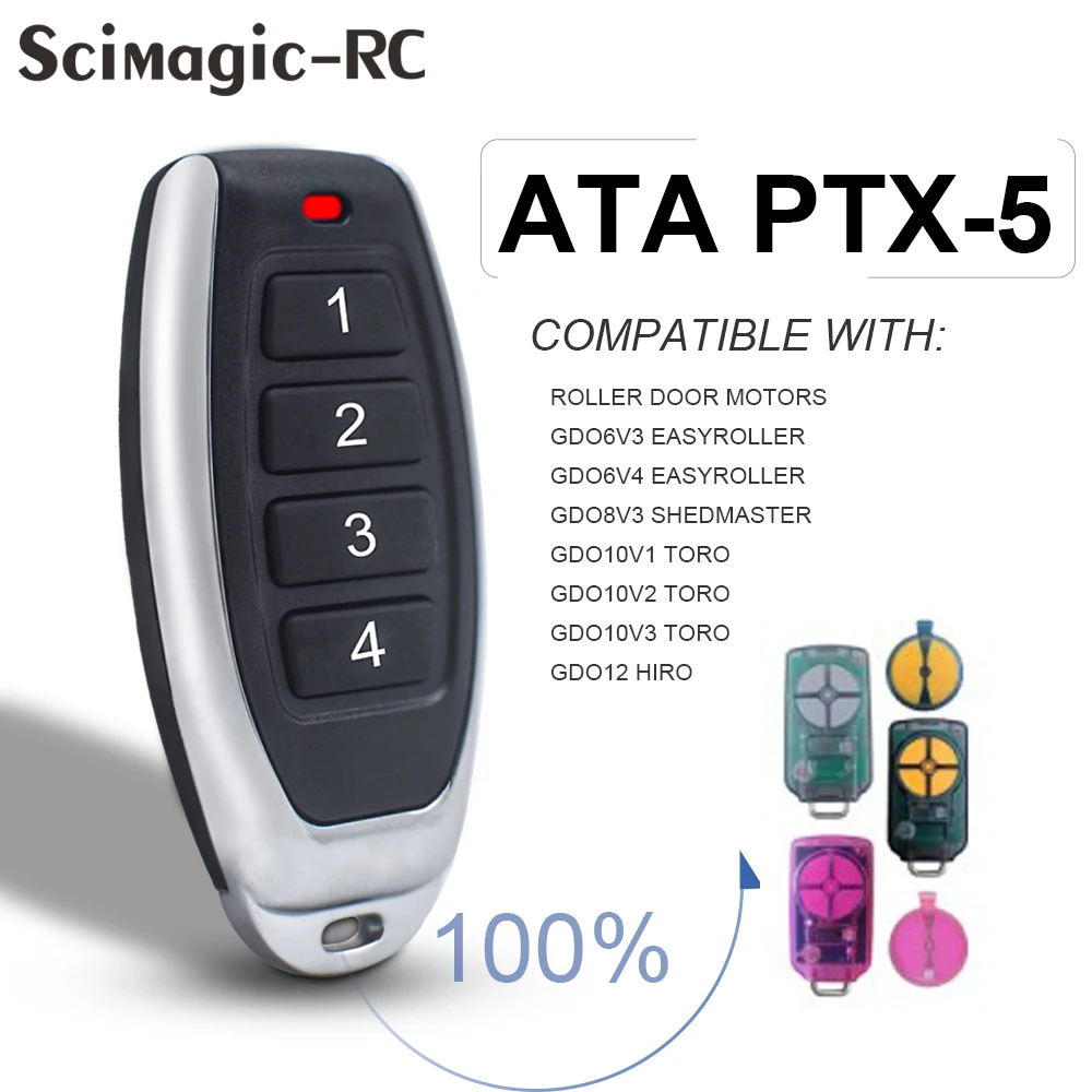 

ATA PTX-5 Remote ptx-5v1 ptx5v2 TrioCode PTX 5 PTX5 Garage Gate Door Opener GDO-6v3 GDO-6v4 GDO-7v2 GDO-7v3 433MHz Rolling Code