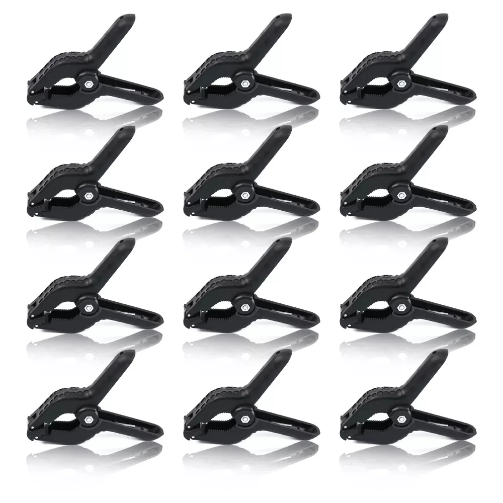 

12Pcs Photography Heavy Duty Muslin Clamps, 6CM Photo Booth Background Stand Clip Fixed Backdrop Muslin & Green Screen