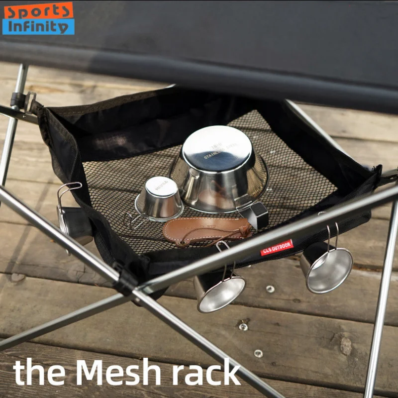 

Camping Table Portable Hanging Net Basket M L XL Folding Table Storage Rack Mesh Bag Hook Holder for Outdoors Cookware Organizer