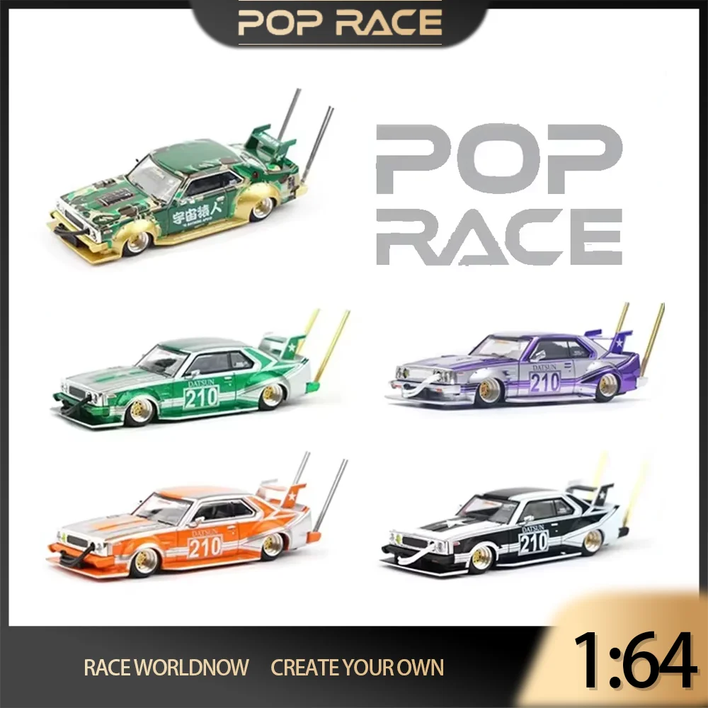 POP RACE 1:64 Skyline C210 BOSOZOKU Стиль 30-летия BAPE True Scale Миниатюры из сплава Литая под