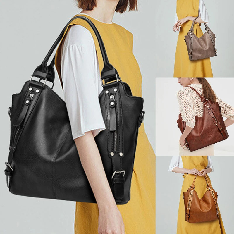 

Big Capacity Women Handbag Women Bag Side Pockets Design Hand Bag PU Leather Totes Shoulder Bags Ladies