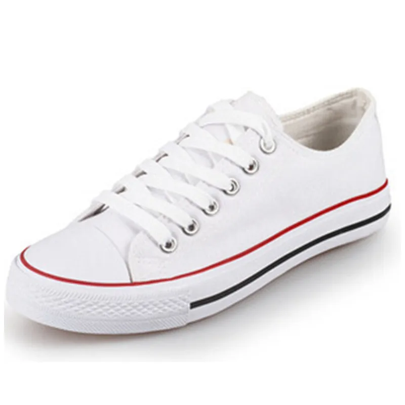 

Fashion Low Top Sneakers Canvas Shoes Women Casual Shoes White Flat Female Basket Lace Up Solid Trainers Chaussure Shoes