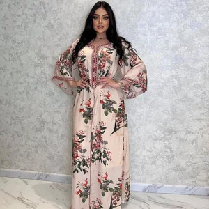 Ramadan Pink Kaftan Abaya Dubai Turkey Islam Muslim Hijab Long Modest Dress Abayas For Women Caftan Robe Longue Femme Musulmane