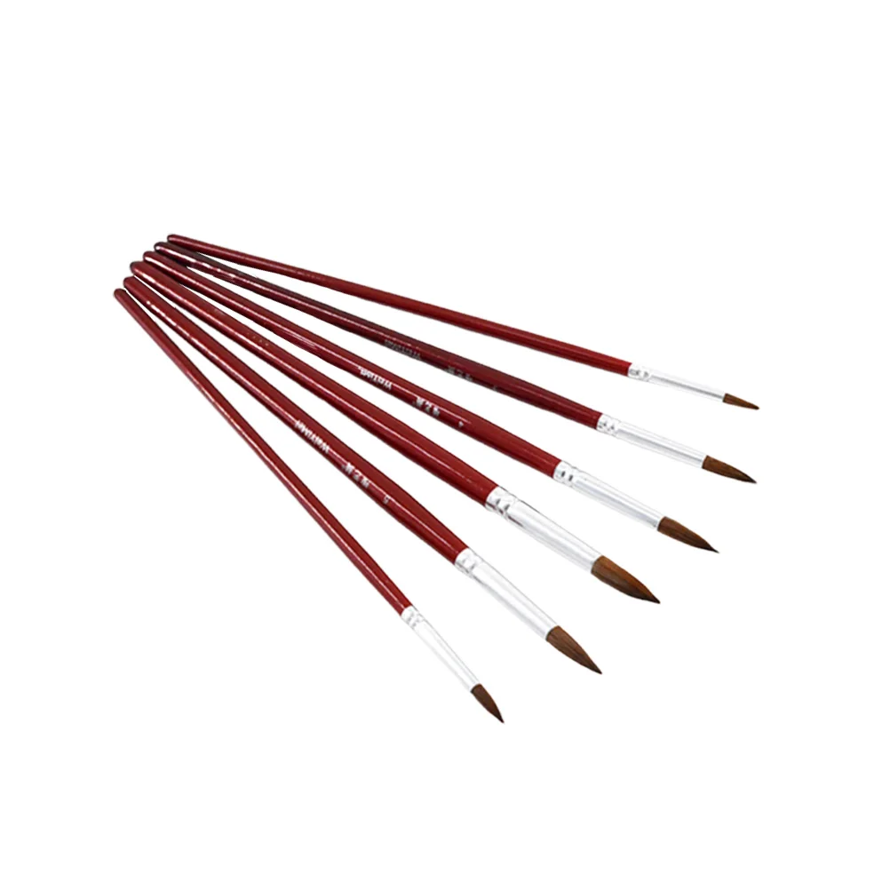 

6Pcs Paintbrushes Portable Paintbrush Water Color Brush Oil Brush for Students