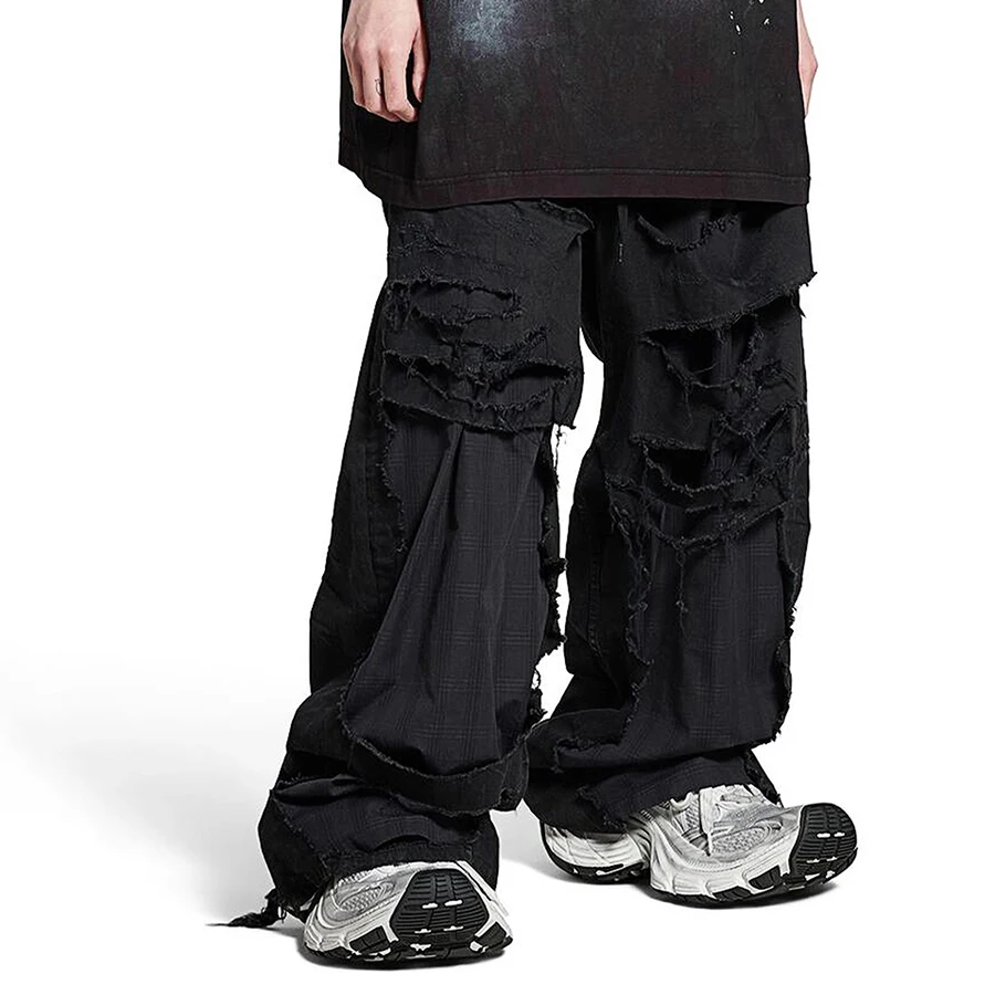 NIGO мужские и женские хлопковые черные повседневные свободные прямые джинсовые