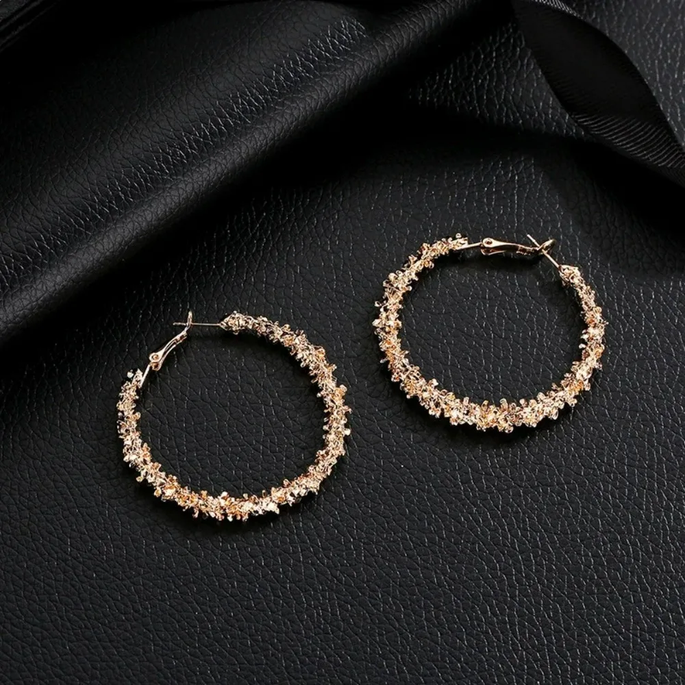 Металлические круглые серьги