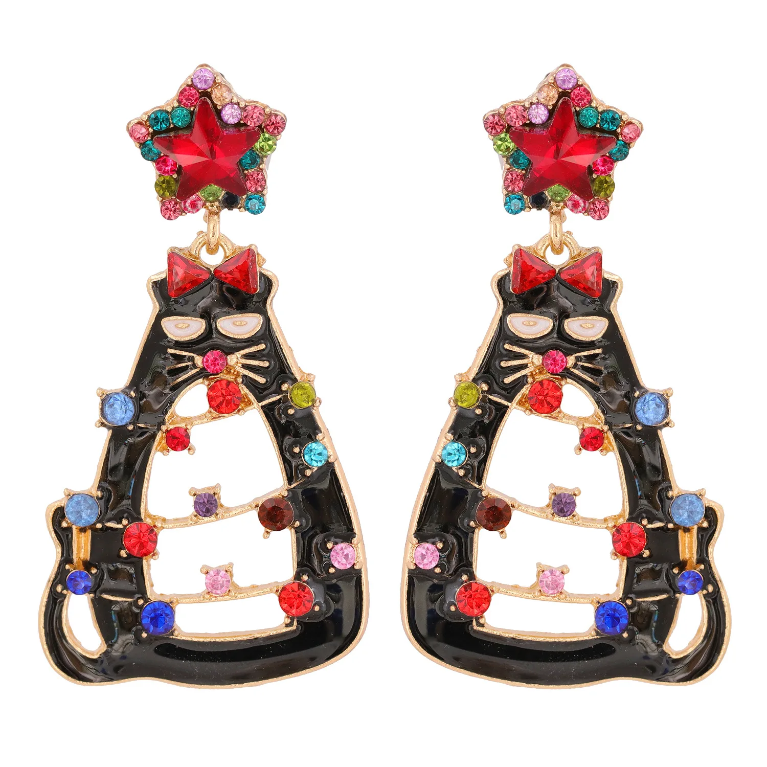 

2022 Christmas Cartoon Cat Earrings Jewelry Accessories Wholesale