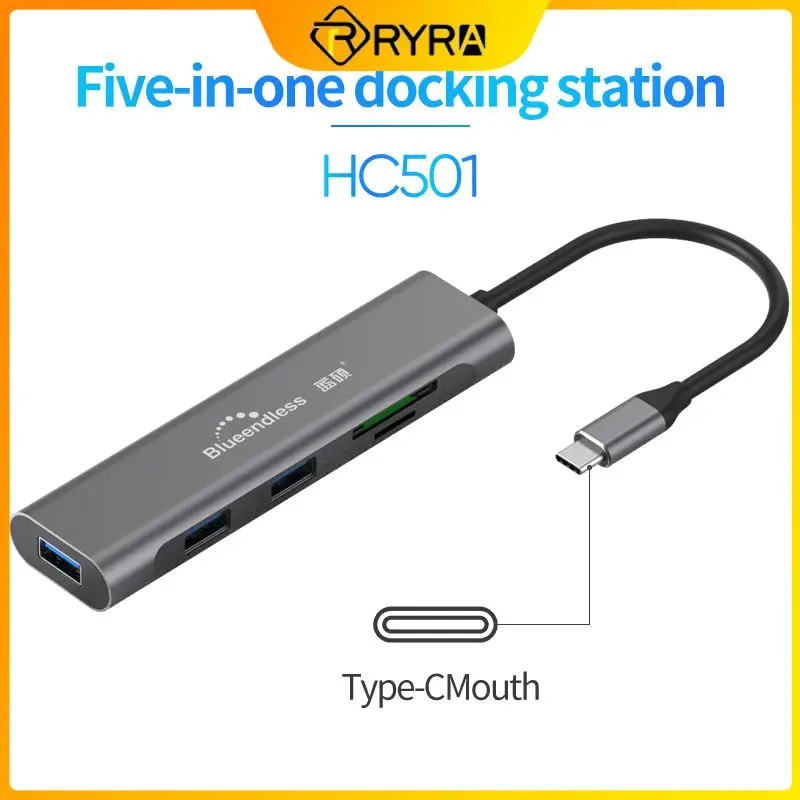 

RYRA Laptop Docking Station USB 3.0 HDMI 9 in 1 Type CTF LAN PD USB Hub for Macbook Huawei XiaoMi DELL Surface Lenovo Dock