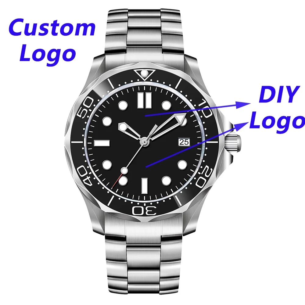 Custom Logo 41mm Sapphire Sterile Dial NH35 Men's Watches Ceramic Bezel Luminous Automatic Mechanical Wristwatch