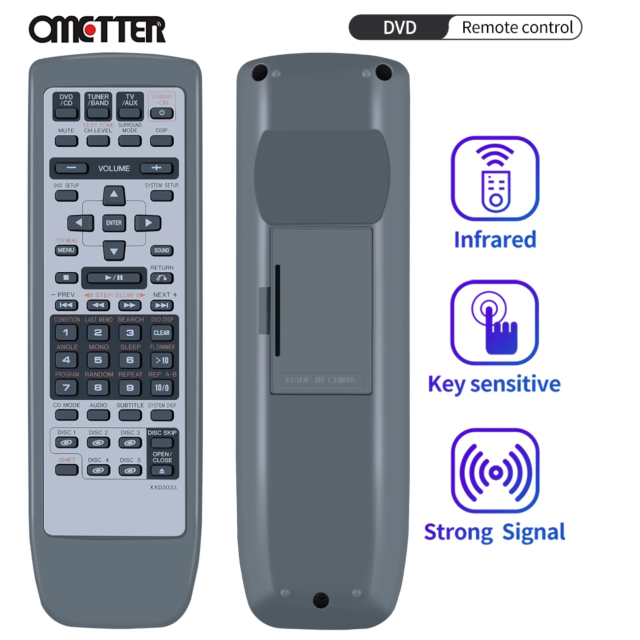 

New XXD3033 Fit for Pioneer DVD Receiver Remote Control XV-HTD50 XV-HTD5 XV-HTD320 S-htd320 S-HTD50 S-HTD5 XV-HTD510 S-HTD510