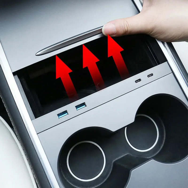 Док-станция для Tesla Model 3/Y 2021 ~ 2024 Автомобильный USB-удлинитель-концентратор