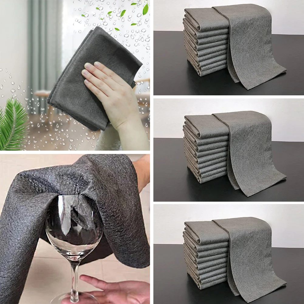 

Efficient Glass Cleaning Towel MIrror Cleaning Cloth Absorbent Kitchen Towels Napkin For Glass Dish Washing Wiping Rag