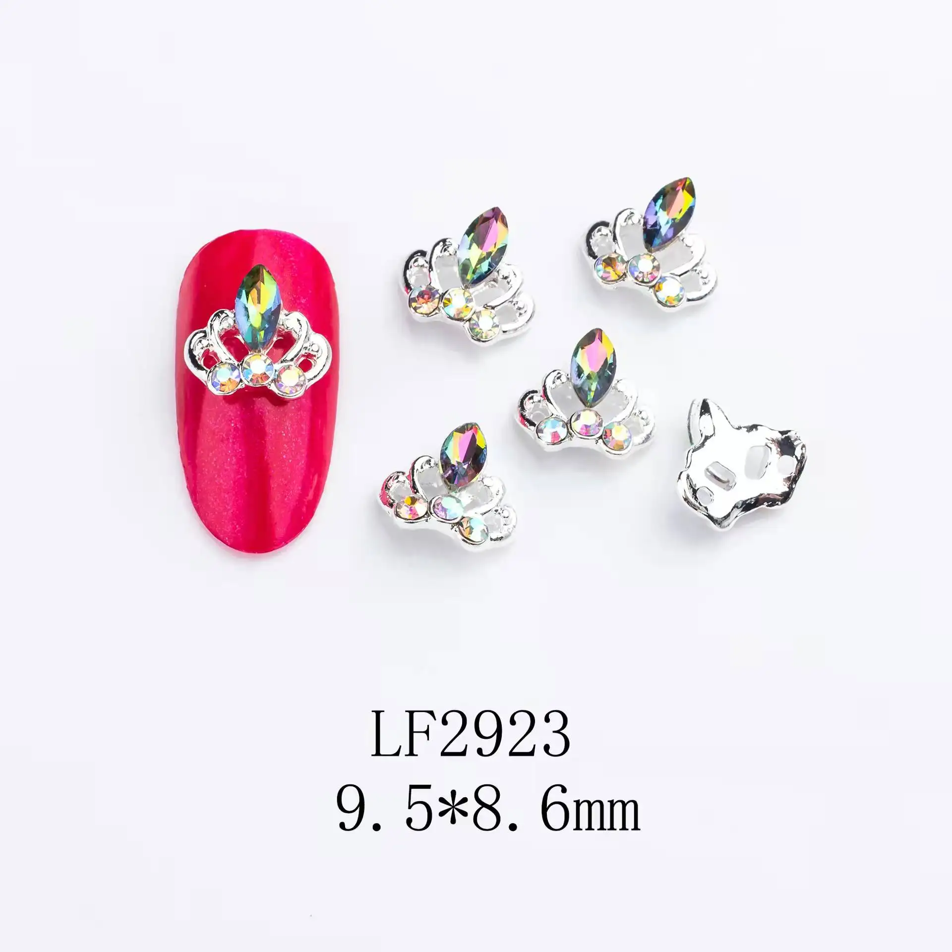 100Pcs Royal Crown Shiny Nail Art Rhinestones Crystal Romantic Design 3D Charms Crown/Heart/Snow Jewelry For Nails Accessories enlarge