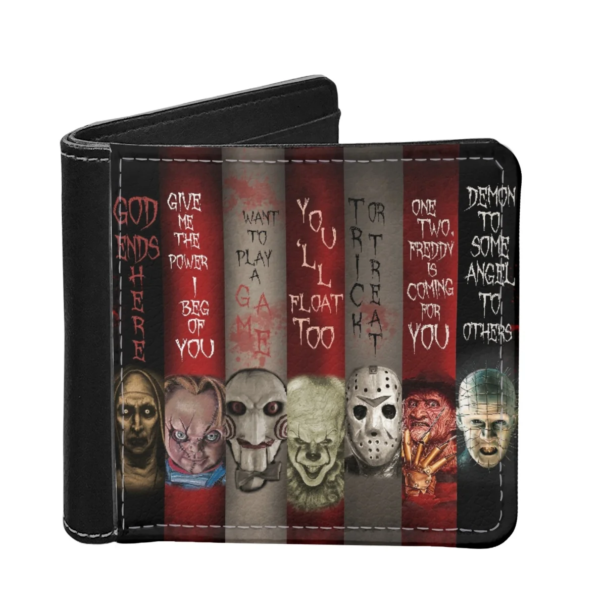 

Stripes Coin Wallets Horror Killers Movie Card Holders Purses for Men Multi-card Slots Wallets Coin Money Carteras Para Mujeres