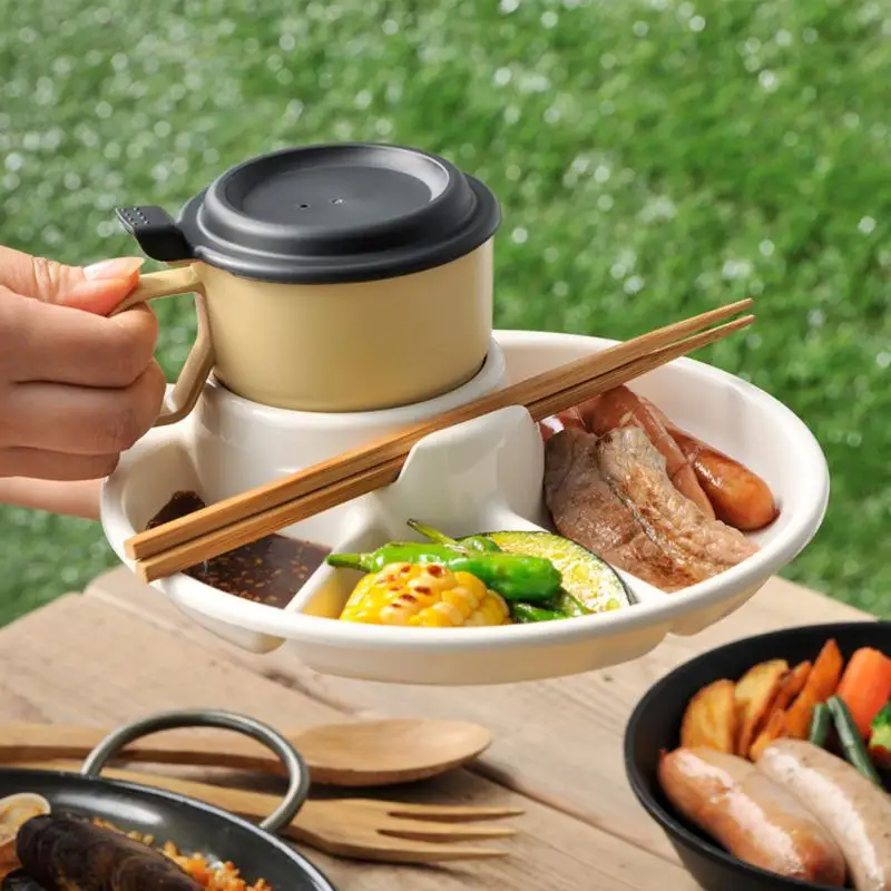 

Divided Barbecue Picnic Tray Portable Breakfast Plate Dinner Tray Lunch Container Food Plate For School Canteen Lunch Box